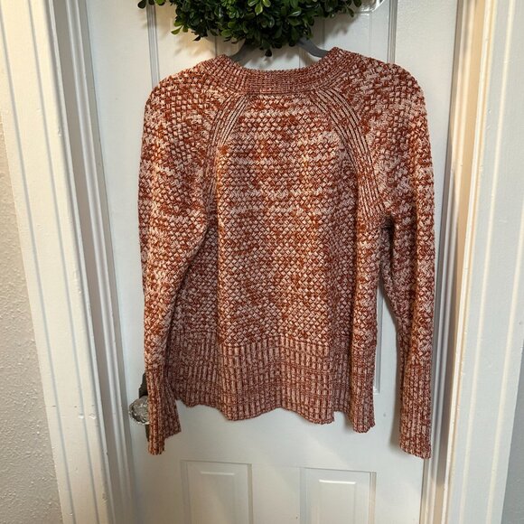 Universal Thread Burnt Orange and White Knit Women's Sweater-Size Medium - Picture 2 of 5